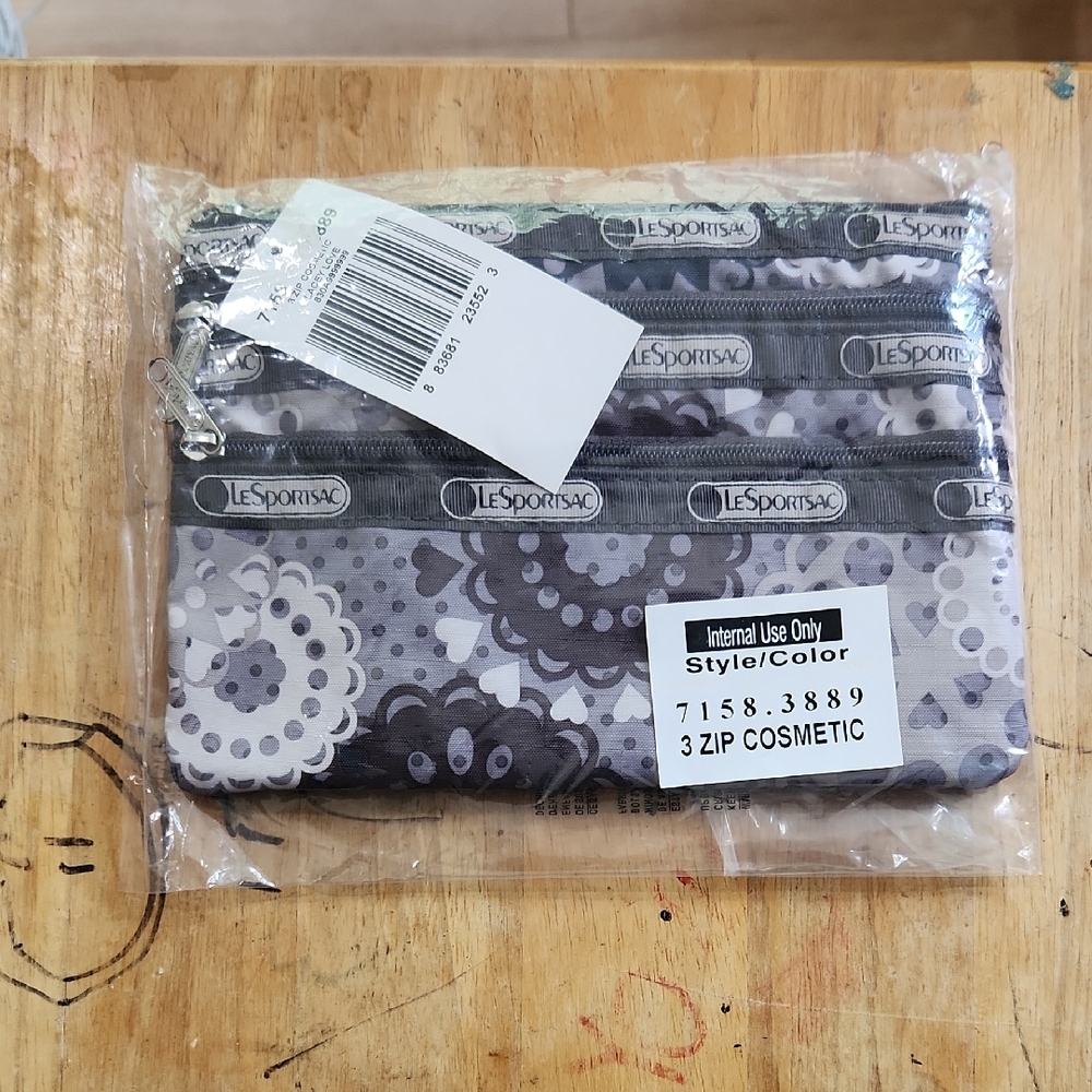LeSportsac Floral Multi-Zip Pouch New With Tags NWT